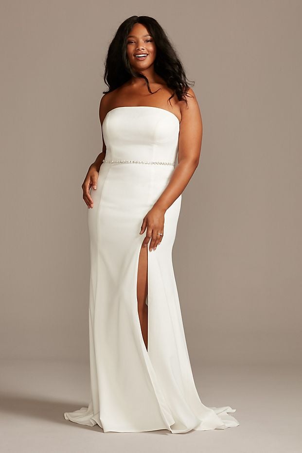 david's bridal strapless wedding dress
