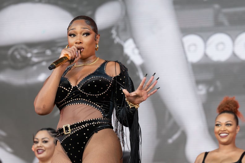 AUSTIN, TEXAS - OCTOBER 08:  Rapper Megan Thee Stallion performs live on stage during Austin City Limits Festival at Zilker Park on October 08, 2021 in Austin, Texas. (Photo by Jim Bennett/FilmMagic,)