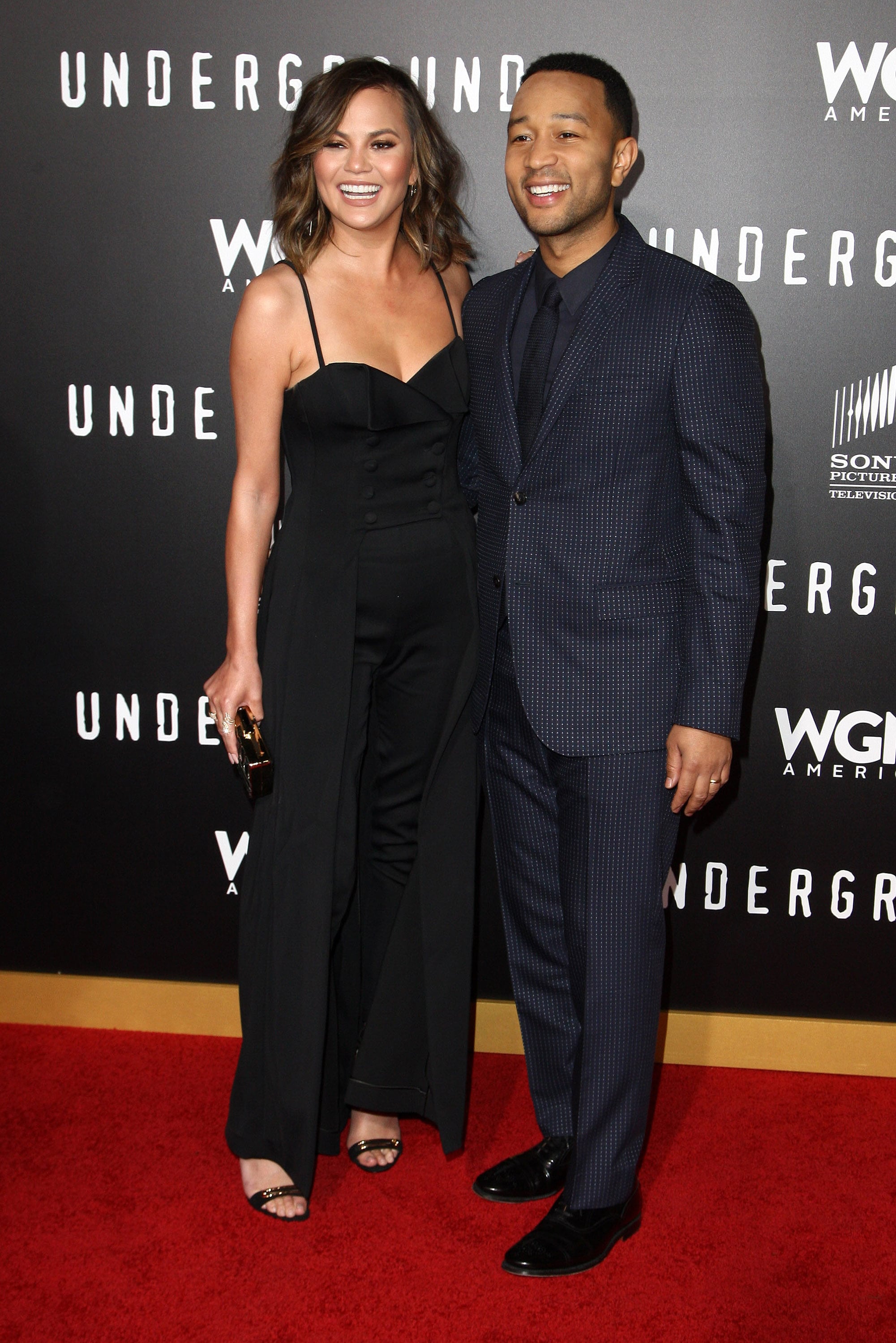 Chrissy Teigen And John Legend At Underground Premiere 2017 Popsugar Celebrity
