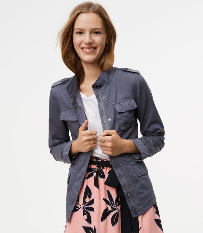 Loft Sateen Utility Jacket Petite Jackets For Women POPSUGAR Fashion Photo 9