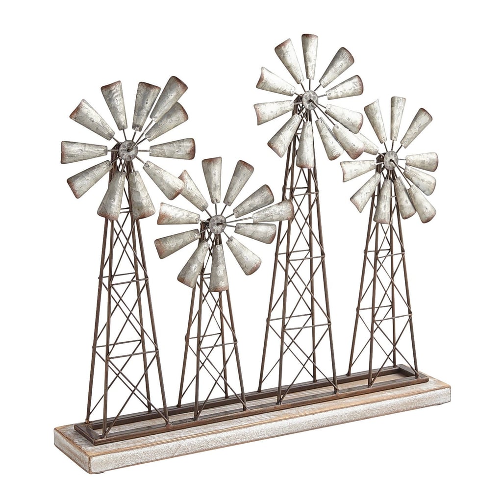 Galvanized Windmill Sculpture