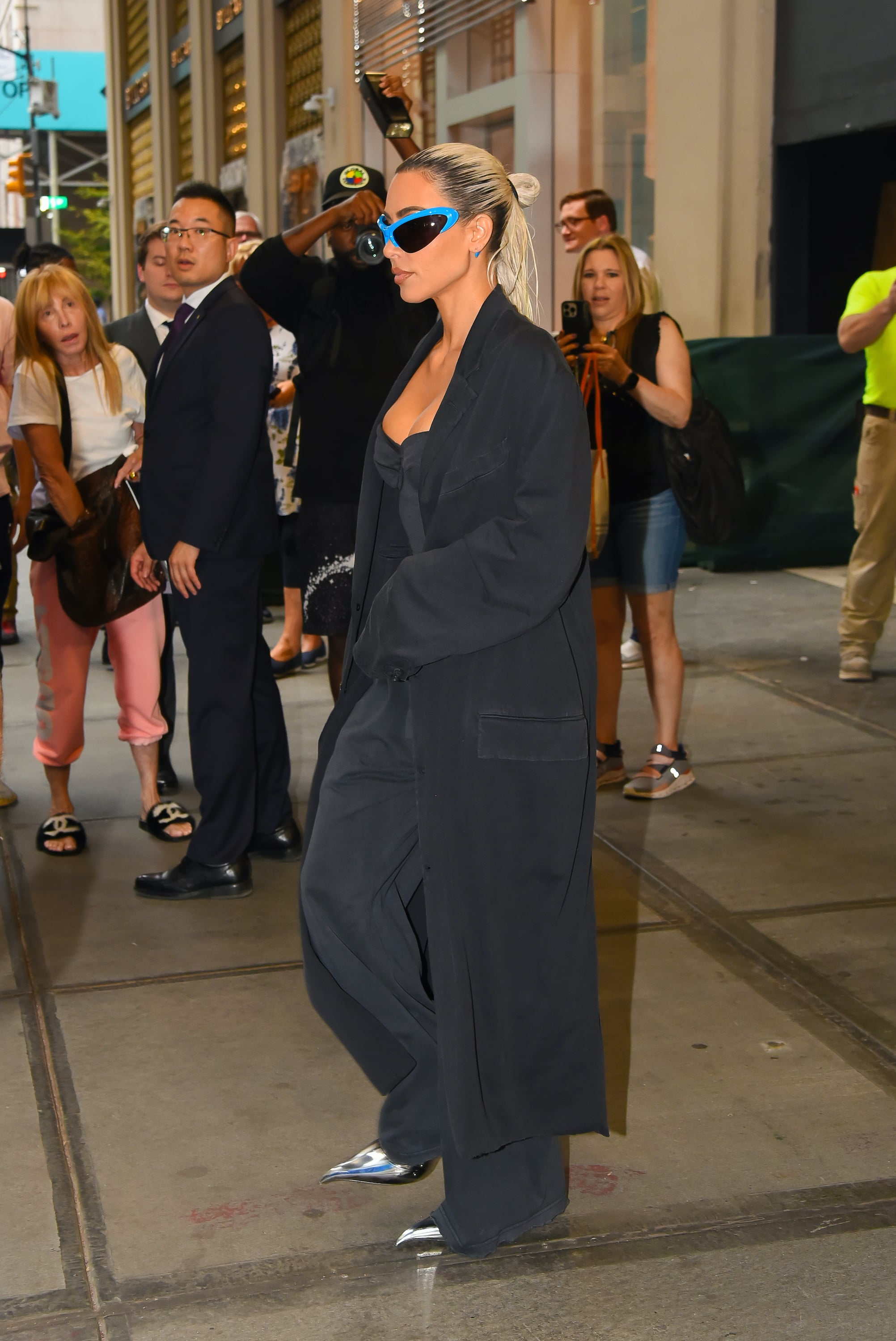 Kim Kardashian's Balenciaga Corset Jumpsuit in New York City