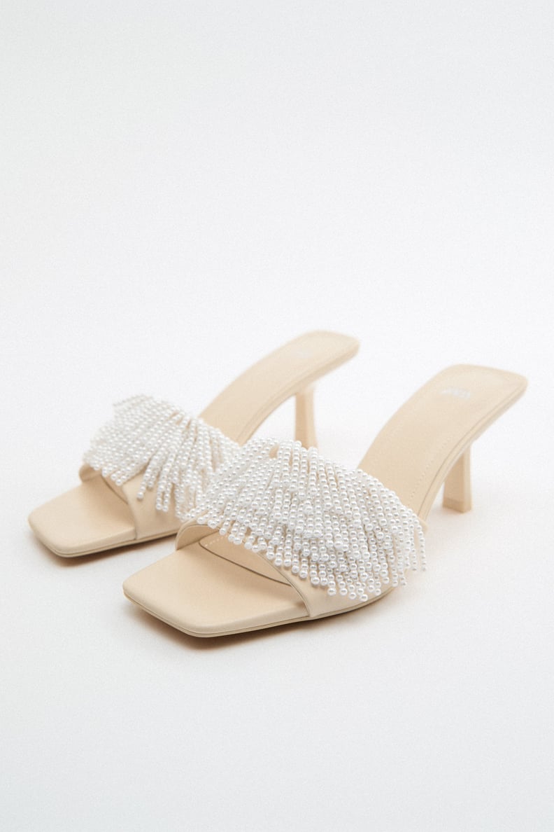 Pretty in Pearls: Zara Heeled Pearl Mules