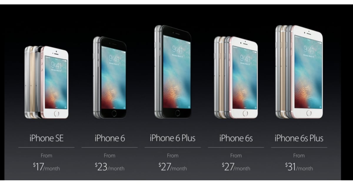 Here are the installment plans for each iPhone, with the iPhone SE