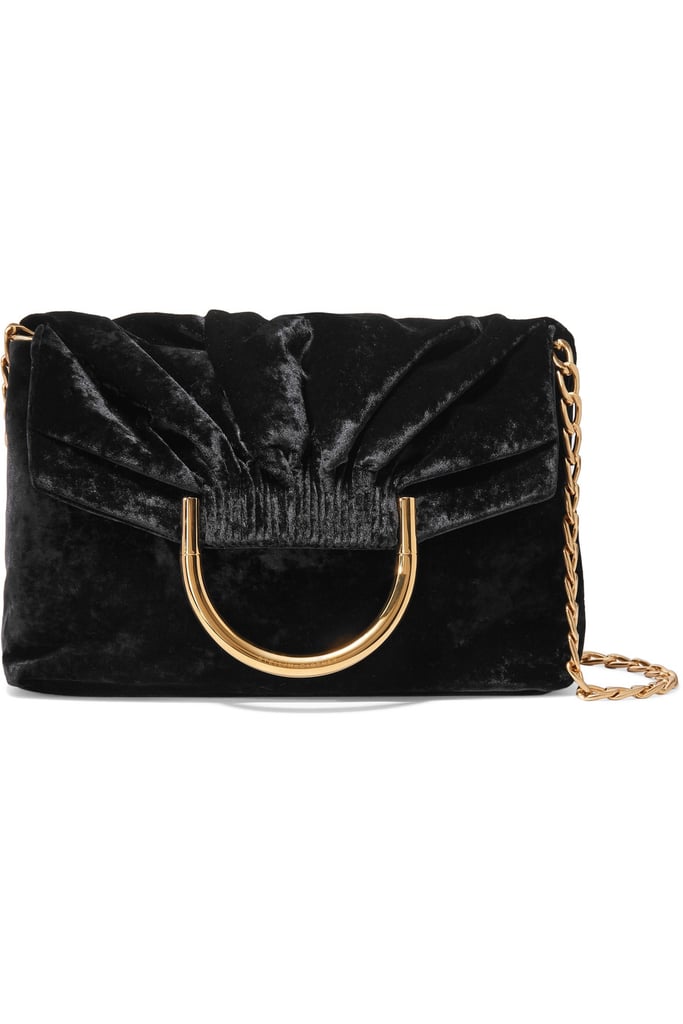 Stella McCartney Nina Small Velvet and Faux Leather Clutch ($1,595)
