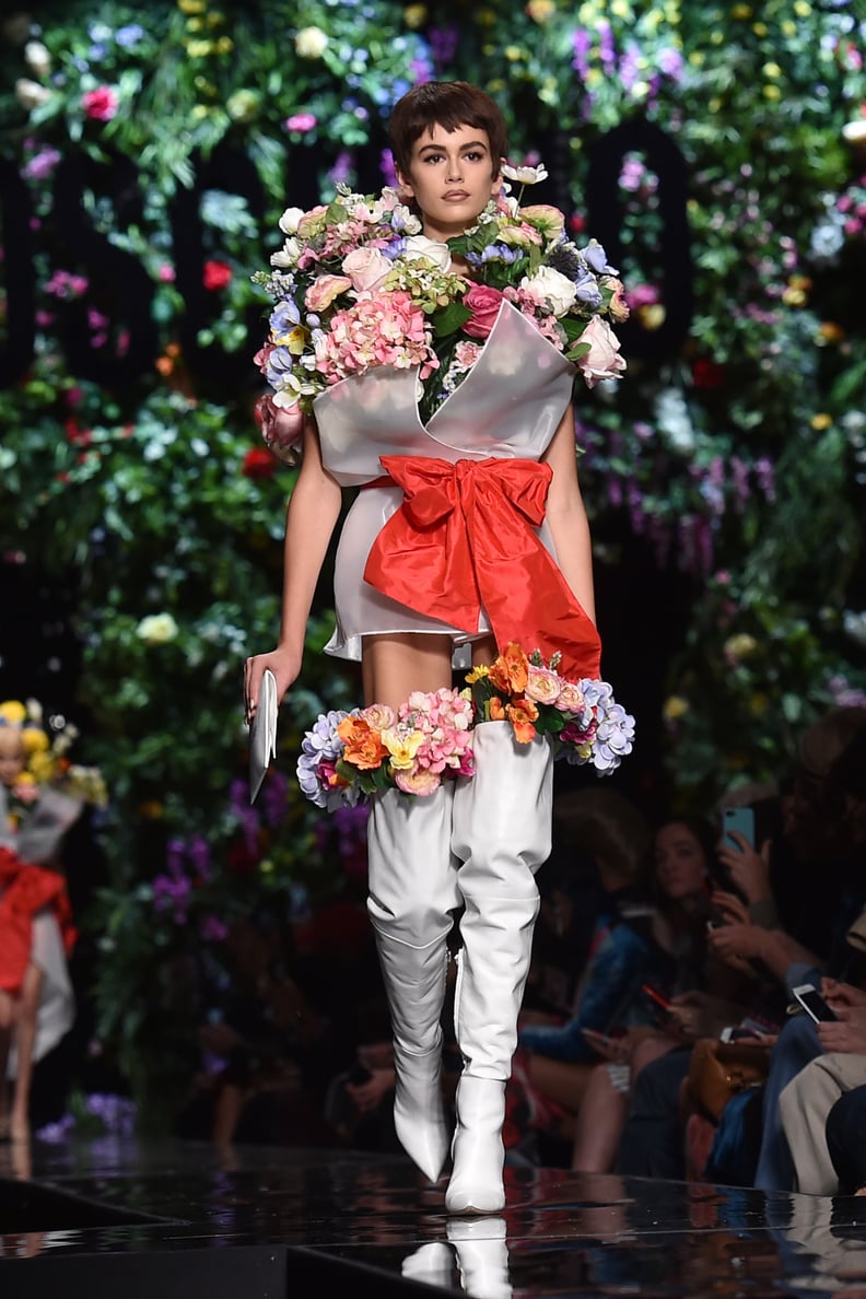 For the Finale, She Was Practically Transformed Into a Bouquet of Flowers With White Mod Boots