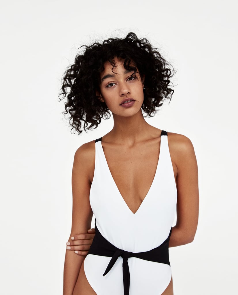 Zara Knotted Two-Tone Swimsuit