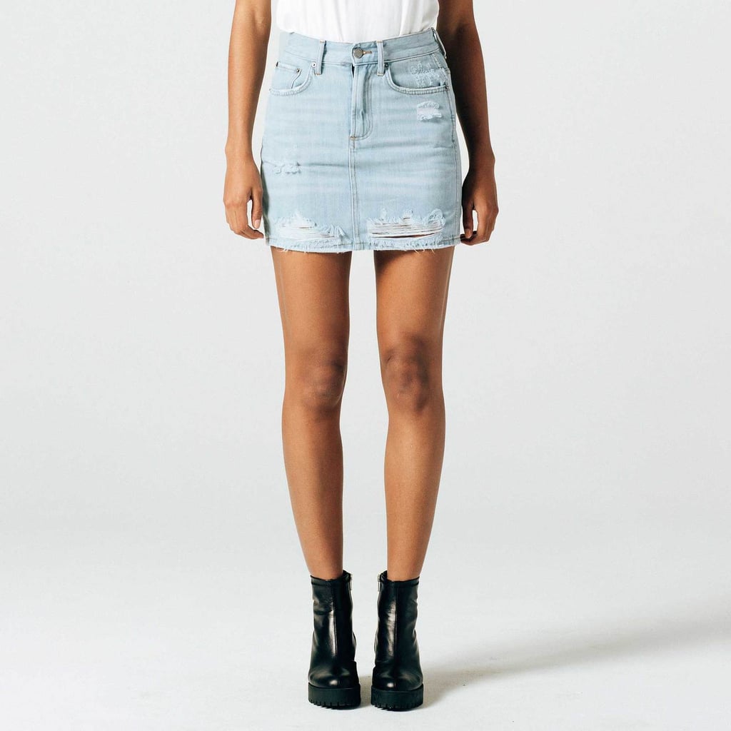 DSTLD High-Waisted Denim Skirt