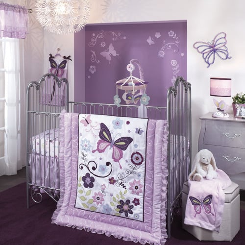 Lambs & Ivy Butterfly Lane Crib Bedding Set