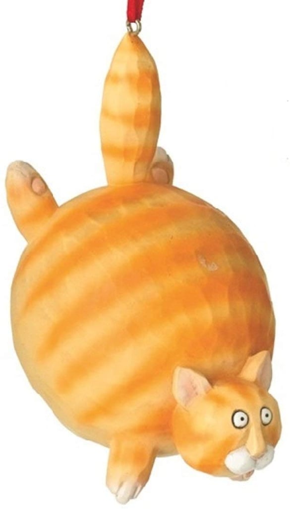 On Holiday Orange Tabby Cat Christmas Tree Ornament