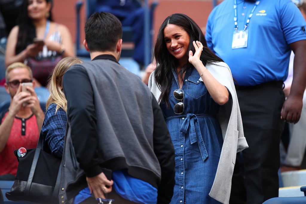 Meghan Markle Wearing a Denim Dress at the US Open