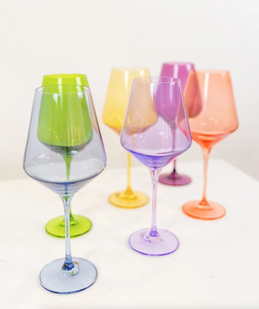Estelle Colored Glass Wine Stemware Set