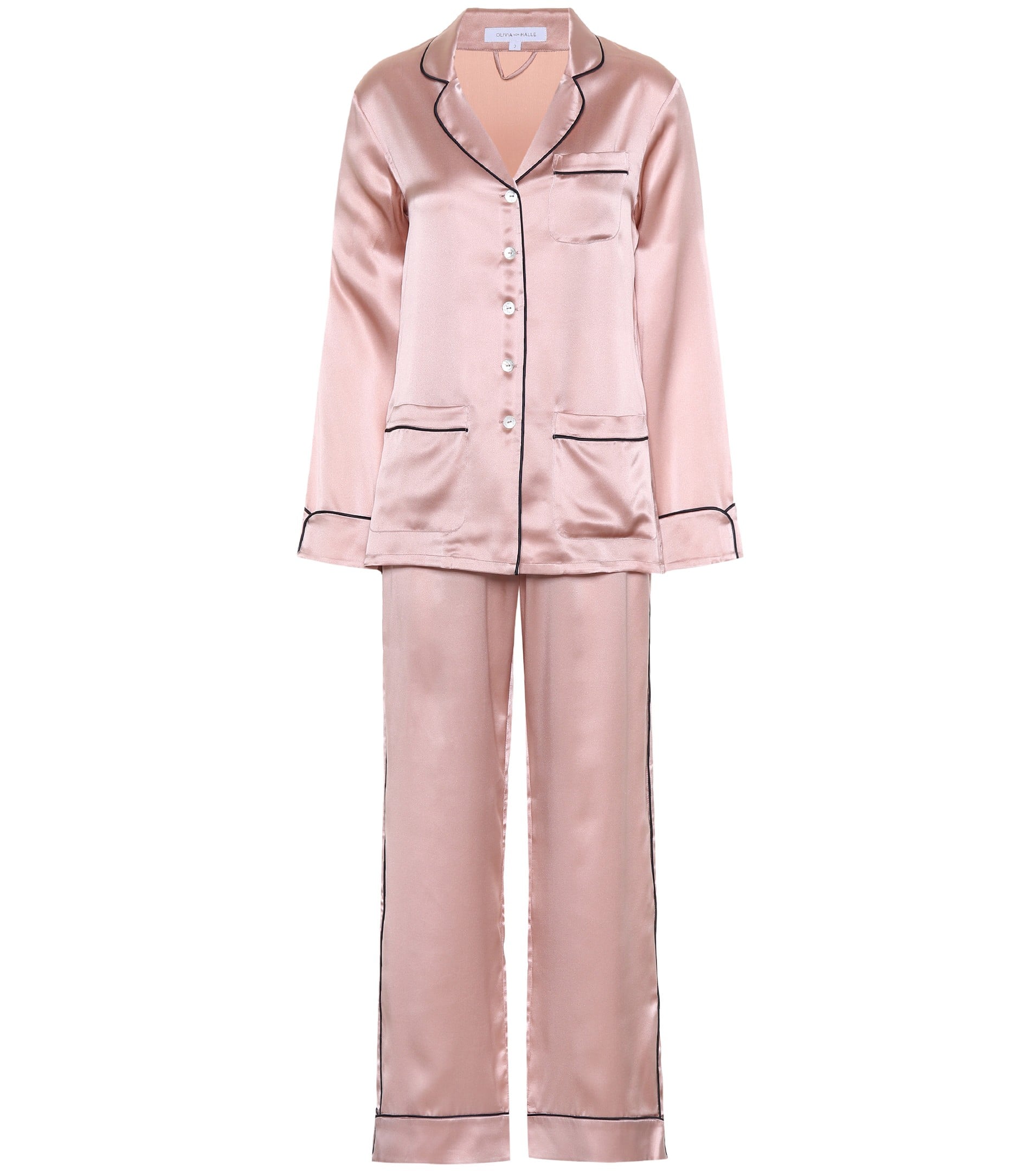 Pink silk pj set deals