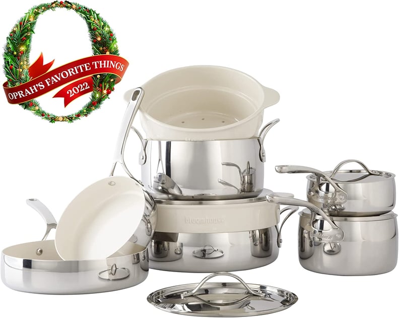 Oprah's Favorite Things 2022 Kitchen and Food Gifts: Bloomhouse 12 Piece Triply Stainless Steel Cookware Set