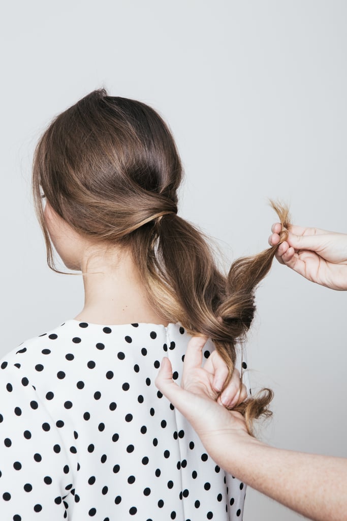 7 Split The Ponytail In Half And Tie The Hair In A Knot Tie A