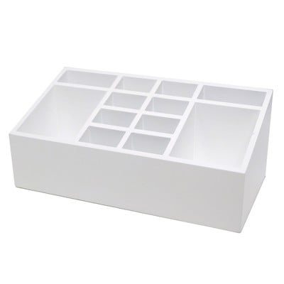 12 Compartment Vanity Organiser in White