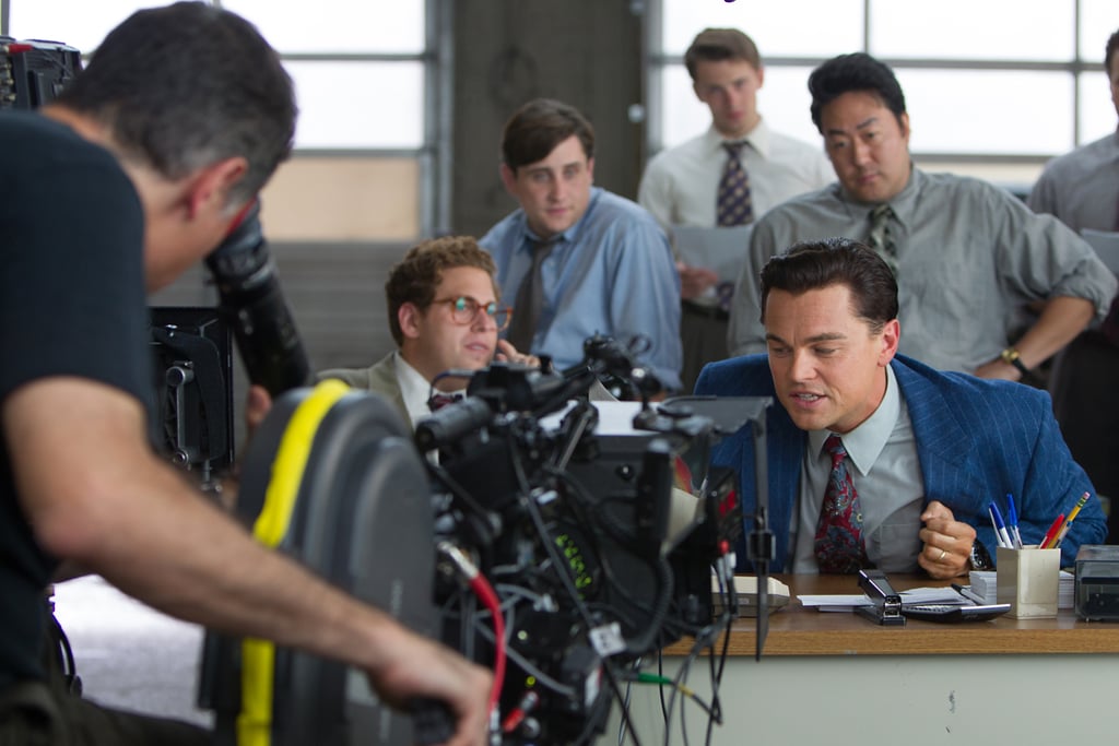 Leonardo DiCaprio and Jonah Hill on the set.