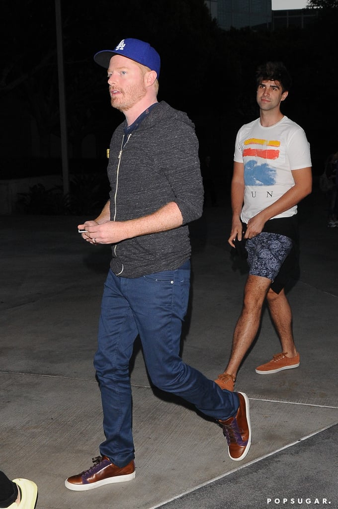 Jesse Tyler Ferguson and his husband, Justin Mikita, were dressed casually.