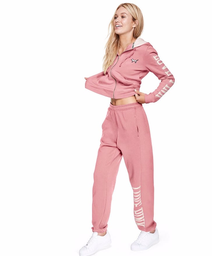 pink sweat suits by victoria secret