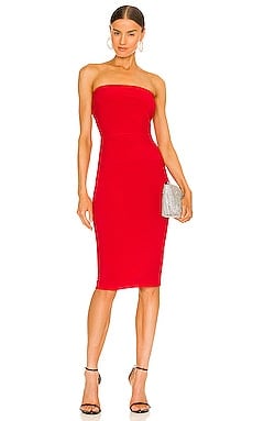 Norma Kamali x REVOLVE Strapless Dress to Knee Dress in Red