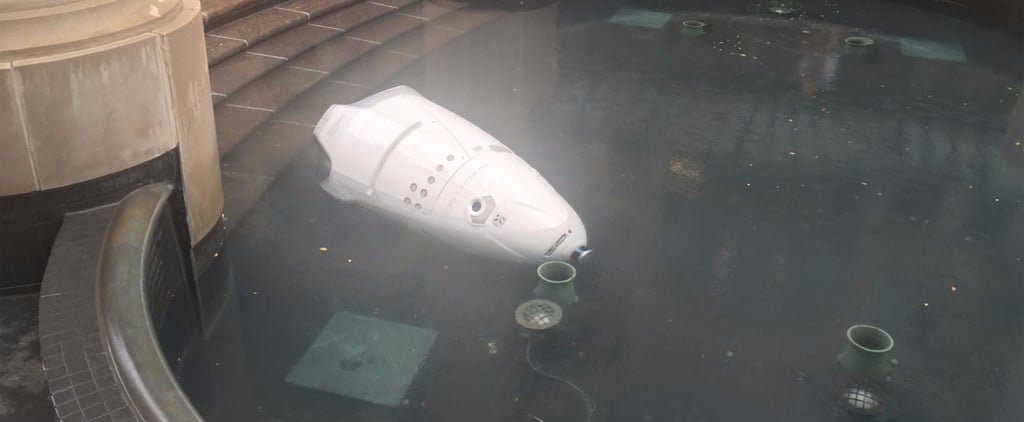 DC Robot Falls Into Fountain