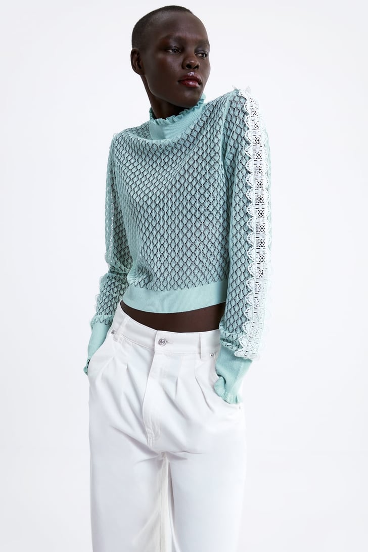 Zara Knit Sweater | Ruffle Neckline Trend | POPSUGAR Fashion Photo 18