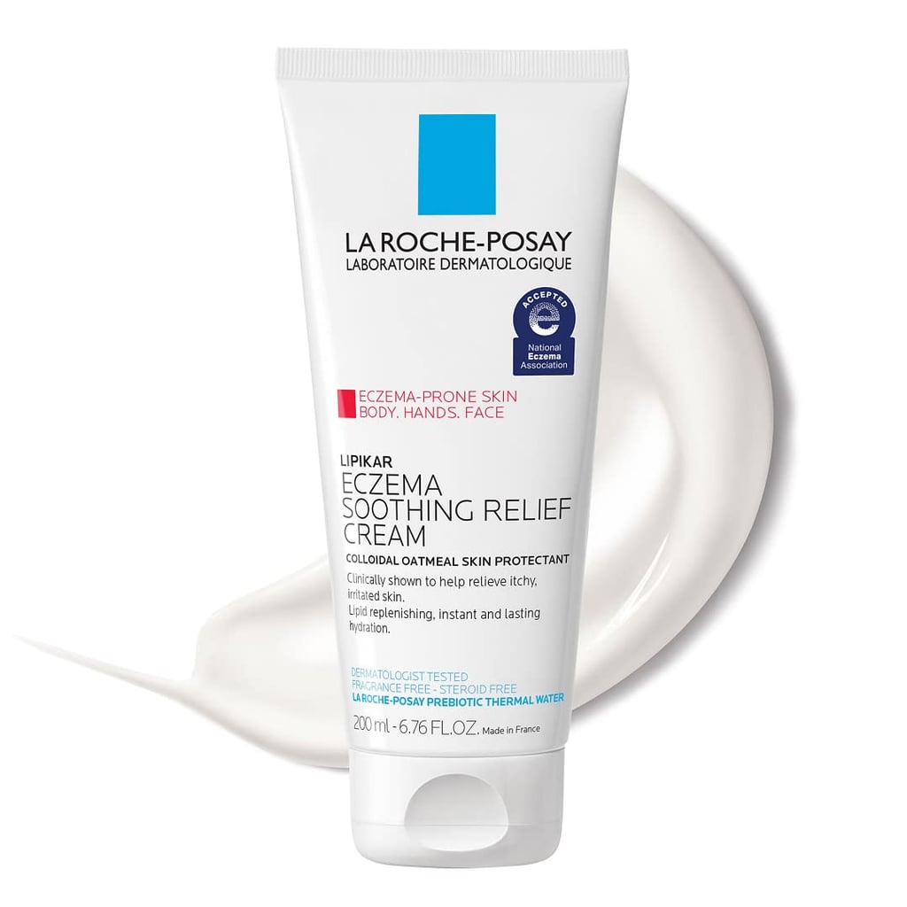 La Roche-Posay Lipikar Soothing Relief Eczema Cream ($17)
Dr. Reddy also recommends La Roche-Posay's Lipikar Soothing Relief Eczema Cream since it's packed with ingredients like colloidal oatmeal that help restore the skin barrier and relieve inflammation and irritation. It can be used on the face and body throughout the day on affected areas. In fact, it's accepted by the National Eczema Association.

Pros: Clinically tested, accepted by the National Eczema Association, gentle enough for daily use on face and body
Cons: Slightly thicker texture may take a minute to absorb
Type: Cream
Finish: Soft, hydrated finish
Who it's best for: Those with eczema-prone, sensitive, or very dry skin
Extras: Fragrance-free, formulated with colloidal oatmeal, shea butter, and La Roche Posay's thermal spring water

What Reviewers Say: "1000/10! Cannot recommend this product enough! I have sensitive skin and eczema, and this product works like a charm."