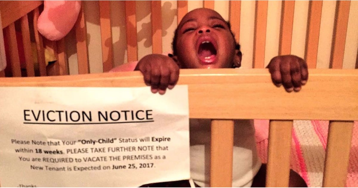 Crib Eviction Notice Pregnancy Announcement POPSUGAR Family
