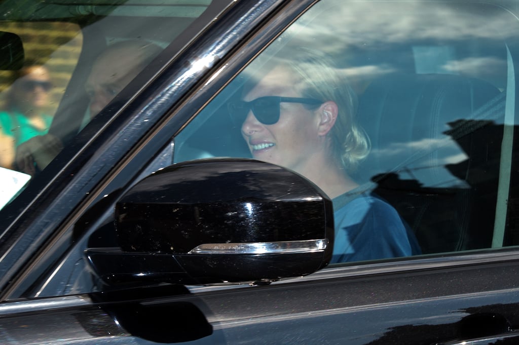 Zara Phillips drove into the party with her husband, Mike Tindall.