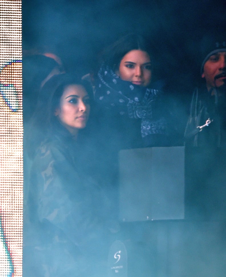 Kendall and Kim Kardashian Watched Kanye West's Performance