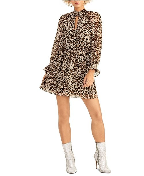 Rachel Rachel Roy Leopard-Print Keyhole Dress