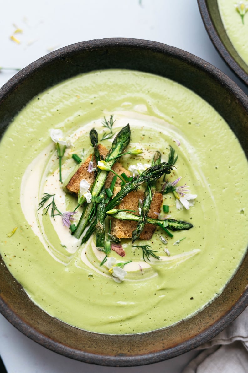 Cashew Cream of Asparagus and Spring Onion Soup