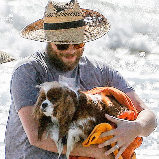 Seth Rogen and Lauren Miller in the Ocean With Their Dog