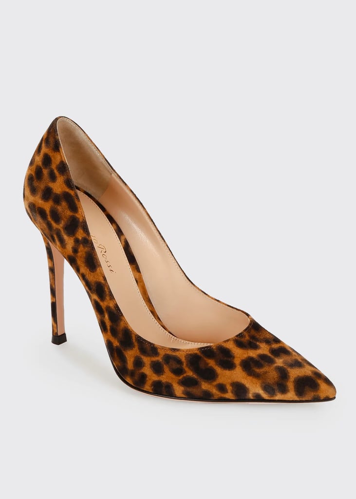 Gianvito Rossi Leopard-Print Suede Stiletto Pumps