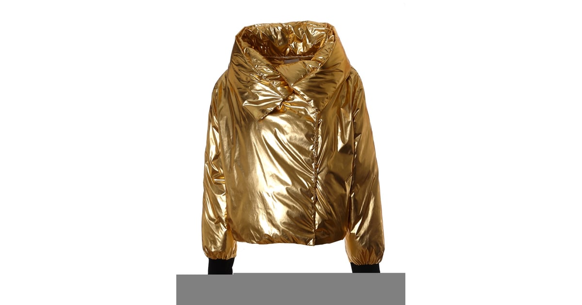 Pinko Gold Down Jacket Priyanka Chopra's Gold Puffer Jacket