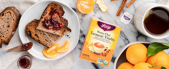 Feel Your Best When You Sip Yogi Honey Chai Turmeric Vitality Tea