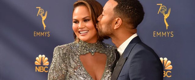 Chrissy Teigen's Sparkly Emmys Gown Is the Definition of "Va Va Voom"