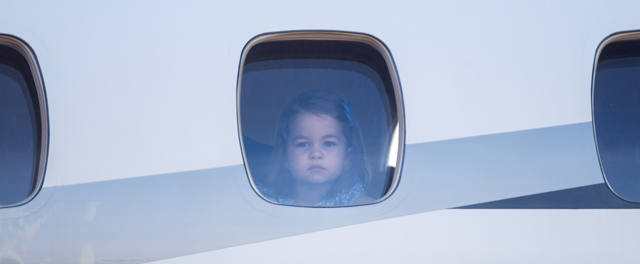 George and Charlotte Are Full of Excitement as They Peek Out the Plane Window