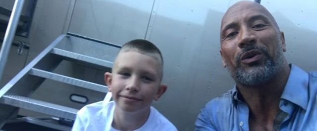 Dwayne Johnson Hangs Out With a Young Fan Who Saved His Brother's Life